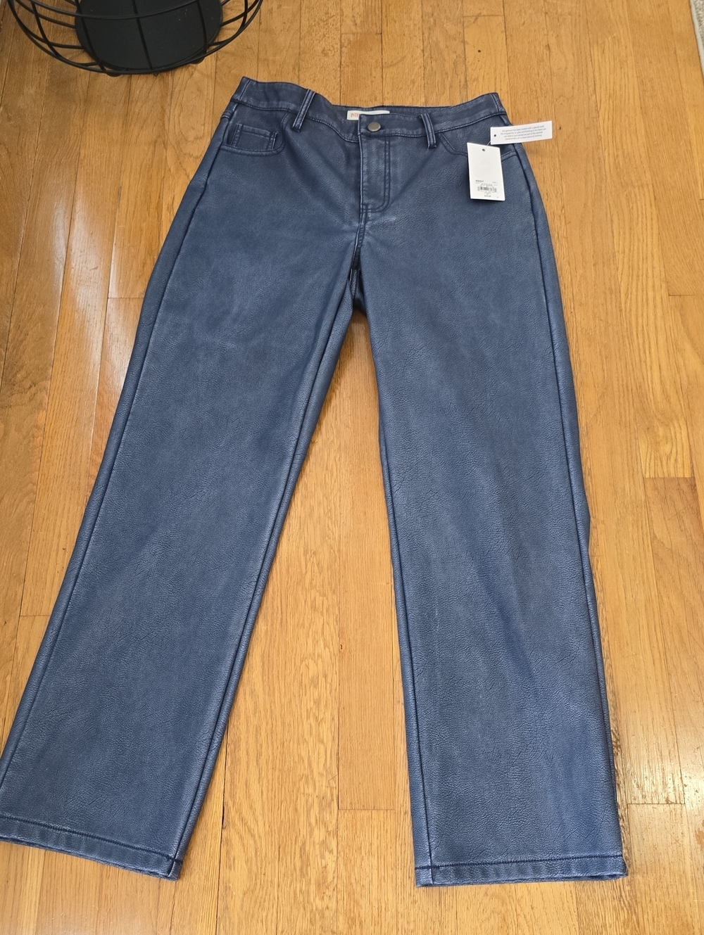 INTEMPO BRAND WOMEN'S BLUE FAUX LEATHER PANTS SIZE 4
